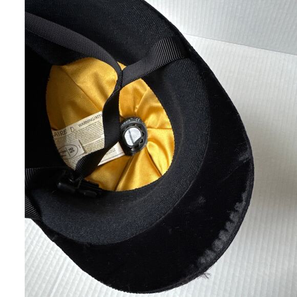Harry Hall Riding Hat Helmet black velvet size 7 1/8 made in England - Picture 6 of 12